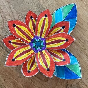 Flower corsage NEW handmade made by me out of paper tiger lily vibes
